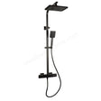 Oakham Nine Black Square Bar Shower Thermostatic With Fixed Head & Adjustable Handset