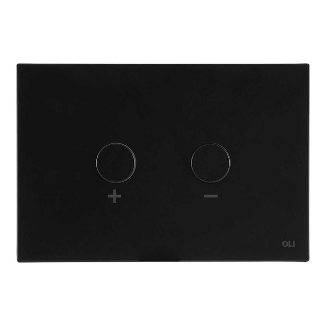JTP Steel Pneumatic matt black flush plate with dual pneumatic buttons in durable steel design