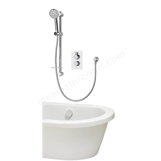 Aqualisa Dream Concealed Thermostatic Mixer Triple Outlet With Adj Kit Wall Fixed Head & Bath Fill - Chrome - DRMDCV3ADFWBTXRN - TAP 'N' SHOWER
