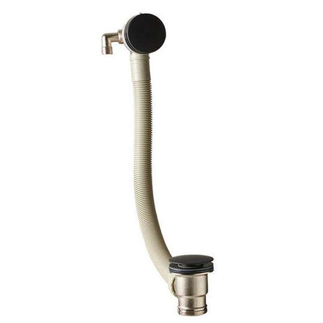 JTP Vos Click Clack matt black bath filler waste with click clack mechanism and flexible pipe