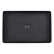 JTP Vos rectangular stainless steel counter top basin in matt black with integrated waste drain