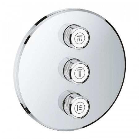 Grohe Grohtherm SmartControl Triple Volume Control Trim Round - Chrome - 29122000