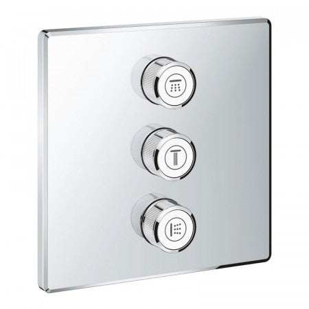 Grohe Grohtherm SmartControl Triple Volume Control Trim Square - Chrome - 29127000
