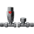 Cassellie Thermostatic  Chrome Straight Radiator Valve Pack with Lockshield - RVA017
