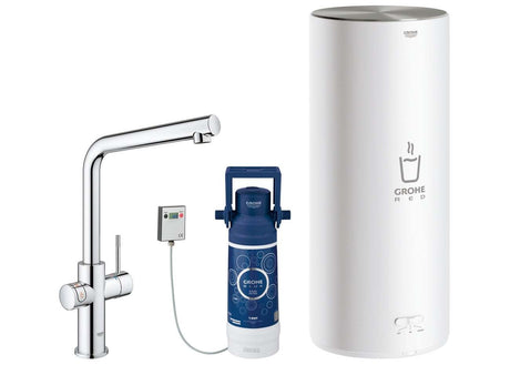 Grohe RED Duo L Instant Boiling Hot Water Kitchen Tap L-Spout Chrome -