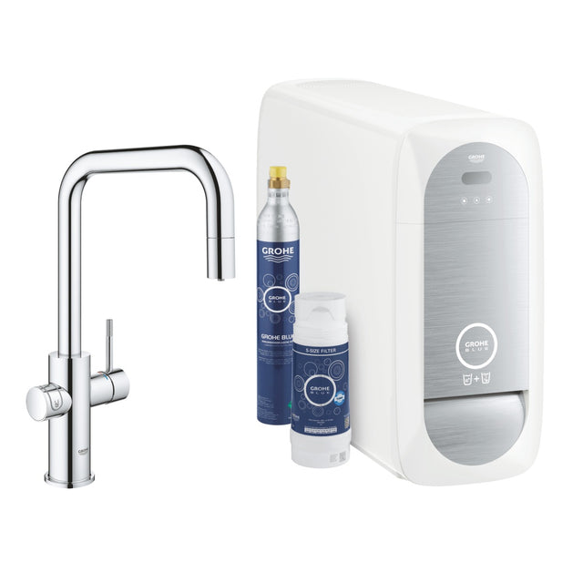 Grohe Blue Home U-spout Starter Kit With Pull-out Mousseur - Chrome - 31543000