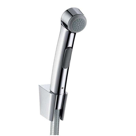 Hansgrohe Bidet Spray 1JET with shower holder and 125cm pressure hose in brushed black and chrome finish