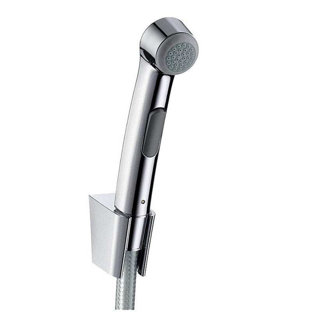 Hansgrohe Bidet Spray 1JET with shower holder and 125cm pressure hose in brushed black and chrome finish