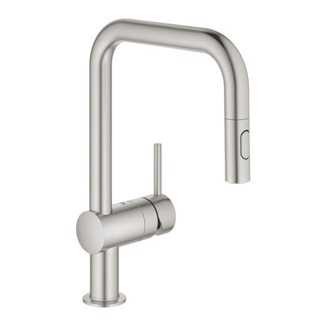 Grohe Minta Single Lever Sink Mixer 1/2″ - Supersteel - 32322DC2