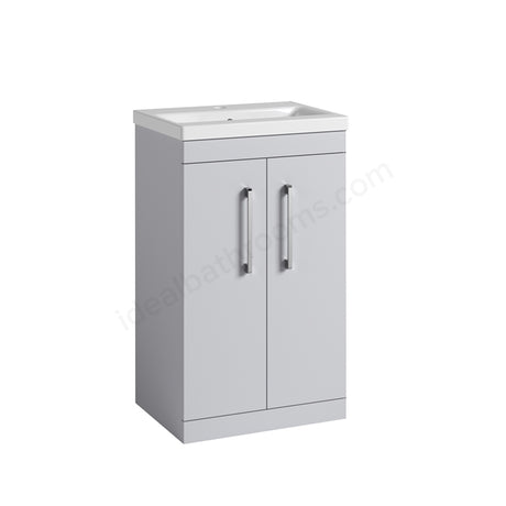 Oakham Montana Floor Standing Vanity Unit & 1 Tap Hole Basin 2 Door 500mm x 820mm Light Grey
