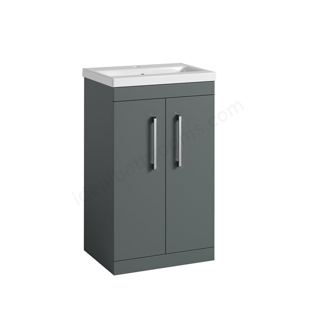 Oakham Montana Floor Standing Vanity Unit & 1 Tap Hole Basin 2 Door 500mm x 820mm Forest Green