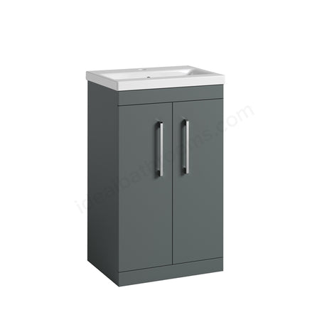 Oakham Montana Floor Standing Vanity Unit & 1 Tap Hole Basin 2 Door 500mm x 820mm Forest Green