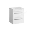 Oakham Montana Wall Hung Vanity Unit & 1 Tap Hole Basin 2 Drawer 500mm x 560mm - Gloss White