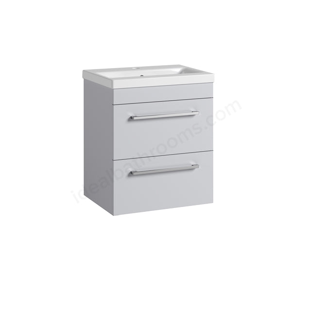 Oakham Montana Wall Hung Vanity Unit & 1 Tap Hole Basin 2 Drawer 500mm x 560mm - Light Grey