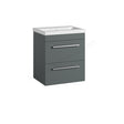 Oakham Montana Wall Hung Vanity Unit & 1 Tap Hole Basin 2 Drawer 500mm x 560mm - Forest Green