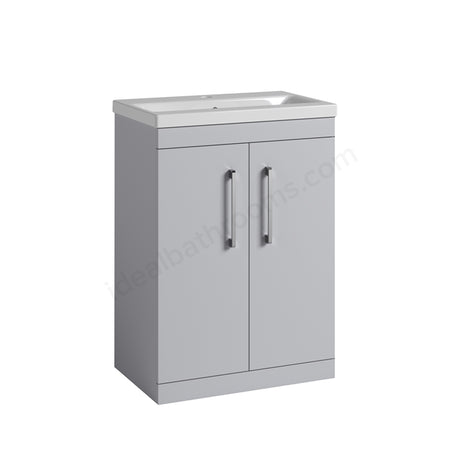 Oakham Montana Floor Standing Vanity Unit & 1 Tap Hole Basin 2 Doors - 600mm x 820mm - Light Grey