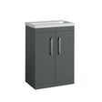 Oakham Montana Floor Standing Vanity Unit & 1 Tap Hole Basin 2 Doors - 600mm x 820mm - Forest Green