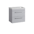 Oakham Montana Wall Hung Vanity Unit & 1 Tap Hole Basin 2 Drawers - 600mm x 560mm - Light Grey