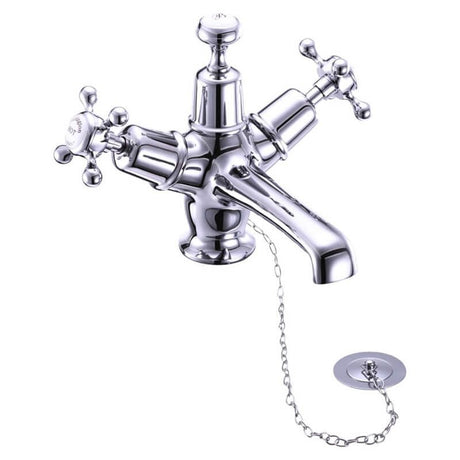 Burlington Claremont Chrome Monobloc Basin Mixer With Plug & Chain Waste - CL5