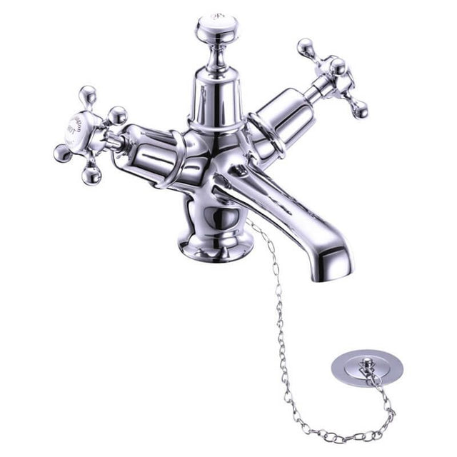 Burlington Claremont Chrome Monobloc Basin Mixer With Plug & Chain Waste - CL5