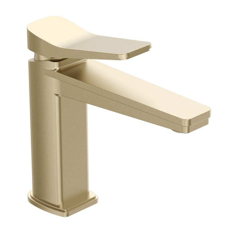 JTP Hix Single Lever Brushed Brass Basin Mixer with ceramic disc technology and sleek modern design