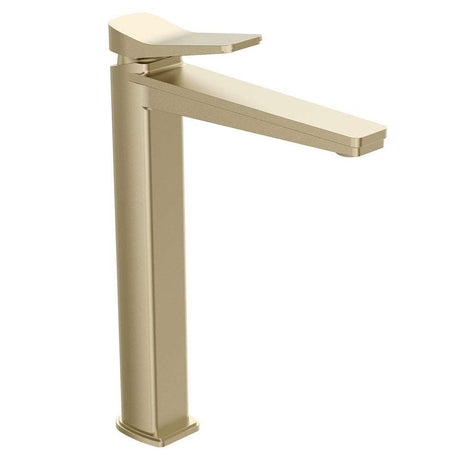 JTP Hix Tall Single Lever brushed brass basin mixer with modern design and durable corrosion-resistant finish