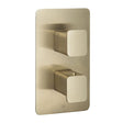 JTP Hix single outlet thermostatic concealed shower valve in brushed brass finish