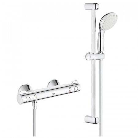 Grohe Grohtherm Modern 800 Thermostatic Bar Mixer Shower with Shower Kit - Chrome - 34565001