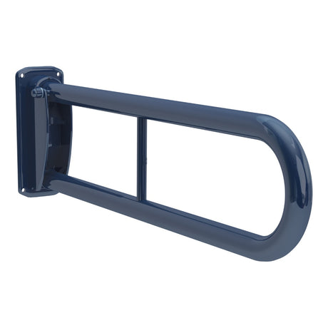 Bathex Essential Double Arm Hinged Stainless Steel Support Rail 760mm - Blue - 35025