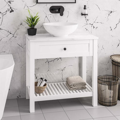 Eastbrook Hardwick Freestanding Washstand 800mm - Matt White - 36.2025 - TAP 'N' SHOWER