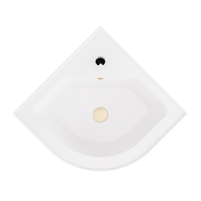 Eastbrook Hardwick Polymarble Corner Basin & Overflow 430mm - White - 36.2028 - TAP 'N' SHOWER