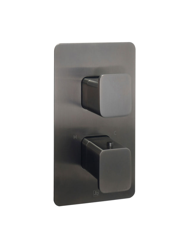 JTP HIX Thermostatic Concealed 2 Outlet Shower Valve - Brushed Black - 37671BBL