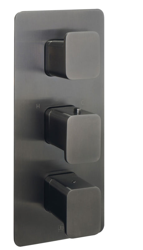 JTP HIX Thermostatic Concealed 3 Outlet Shower Valve - Brushed Black - 37691BBL