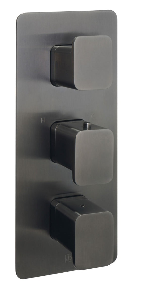 JTP HIX Thermostatic Concealed 3 Outlet Shower Valve - Brushed Black - 37691BBL