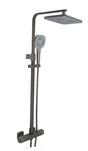 JTP HIX Thermostatic Bar Valve With 2 Outlets Adjustable Riser And Multifunction Shower Handle - Brushed Black  - 37819BBL