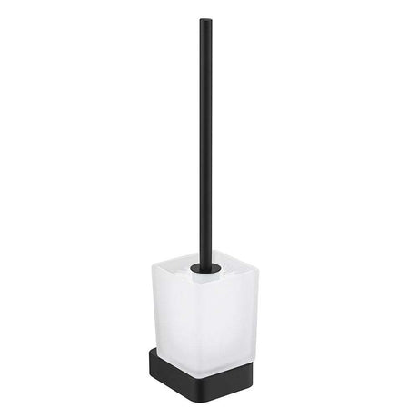 JTP Hix Toilet matt black brush and holder with durable construction and sleek minimalistic design