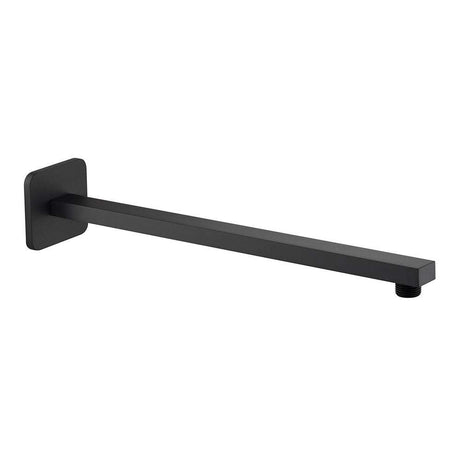 JTP Hix Wall Mounted Matt Black Shower Arm with sleek matte finish and durable brass construction
