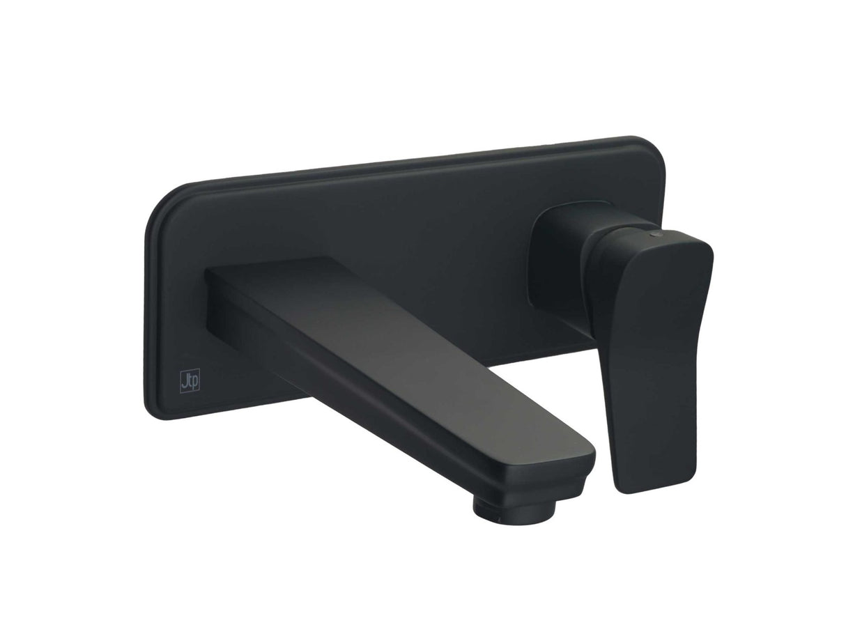 JTP Hix Single Lever Wall Mounted Basin Mixer - Matt Black - 38231MB
