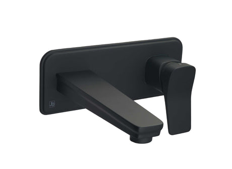 JTP Hix Single Lever Wall Mounted Basin Mixer - Matt Black - 38231MB