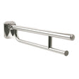 Bathex Friction Single Arm Concealed Stainless Steel Support Rail with Towel Rail & Toilet Roll Holder 800mm - Mirror Polished - 38340MP