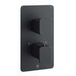 JTP Hix Twin Outlet thermostatic concealed matt black shower valve with dual controls