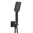 JTP Hix Outlet Elbow matt black hose and handset with parking bracket for bathroom shower
