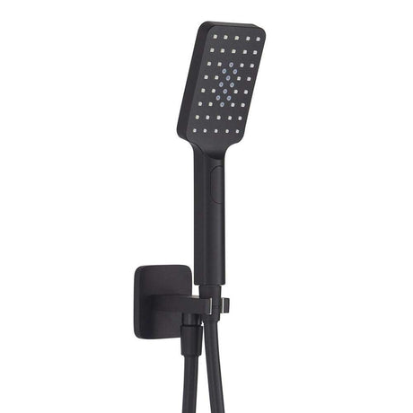 JTP Hix Outlet Elbow matt black hose and handset with parking bracket for bathroom shower