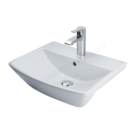 Oakham Jasmine Semi Recessed Basin 500mm - 1 Tap Hole - White