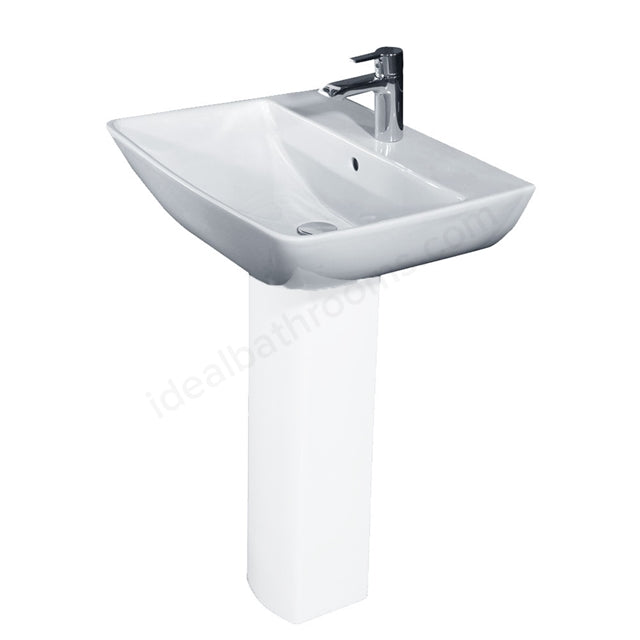 Oakham Jasmine Pedestal Basin 600mm - 1 Tap Hole - White