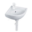 Oakham Lily Corner Basin 440mm - 1 Tap Hole - White - TAP 'N' SHOWER