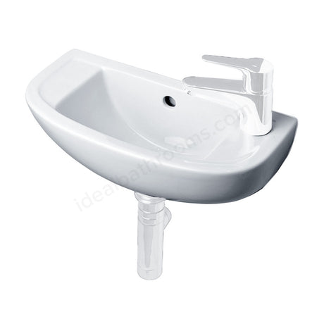 Oakham Lily Wall Hung Basin 450mm - 1 Tap Hole - White