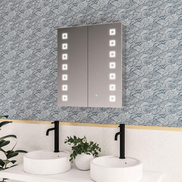 Eastbrook Chiana 2 Door LED Mirrored Cabinet 600mm x 700mm - 40.1036 - TAP 'N' SHOWER