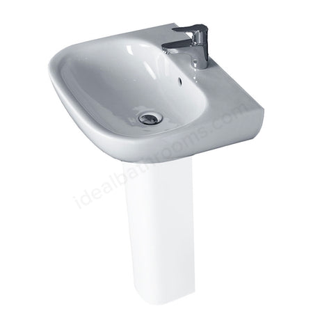 Oakham Lily Pedestal Basin 550mm - 1 Tap Hole - White
