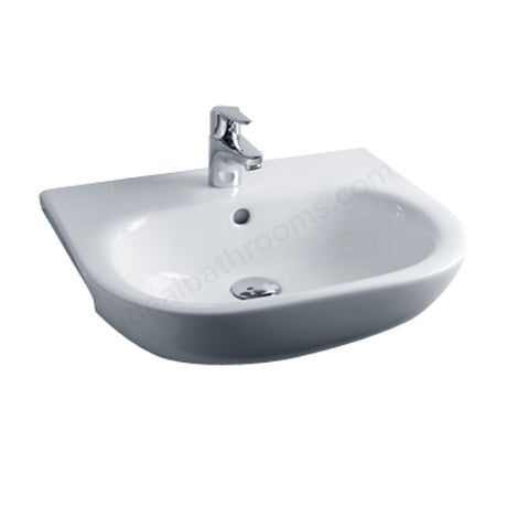 Oakham Lily Semi Recessed Basin 520mm - 1 Tap Hole - White